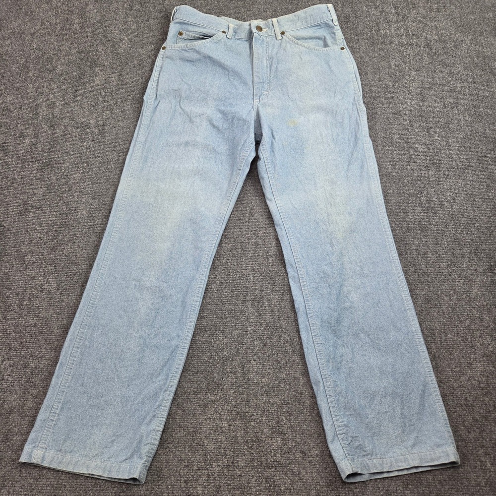 Vintage LL Bean Jeans Mens 32x30 Blue Light Wash Straight Workwear Made USA 80s